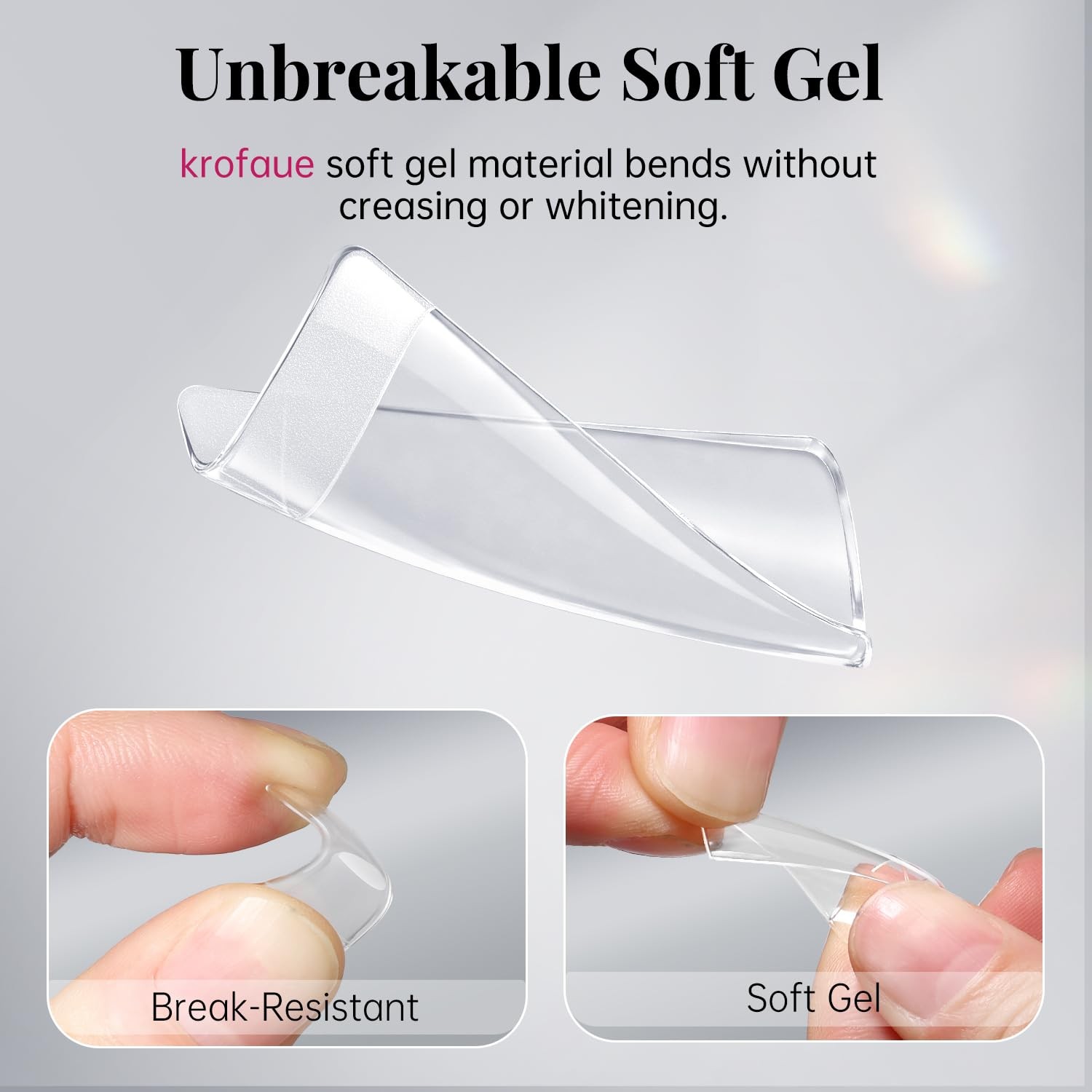 krofaue French Nail Half Matte Tips, Tips