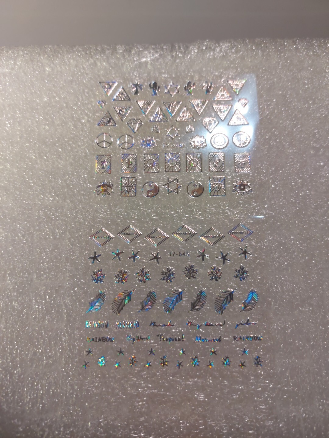 2 X Small Sheets Of Silver Nail Art Stickers (Dn457) New
