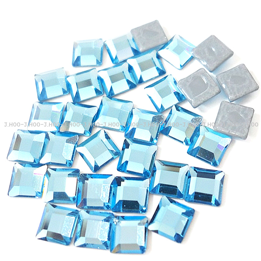 Swarovski 2400 Square Hotfix Flat Back 3mm Aquamarine 20pcs