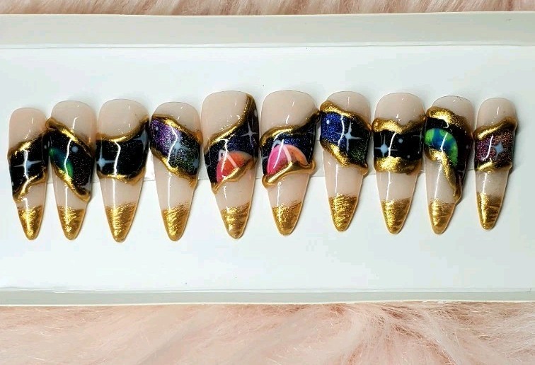 Into The Galaxy Press On Nails Handmade