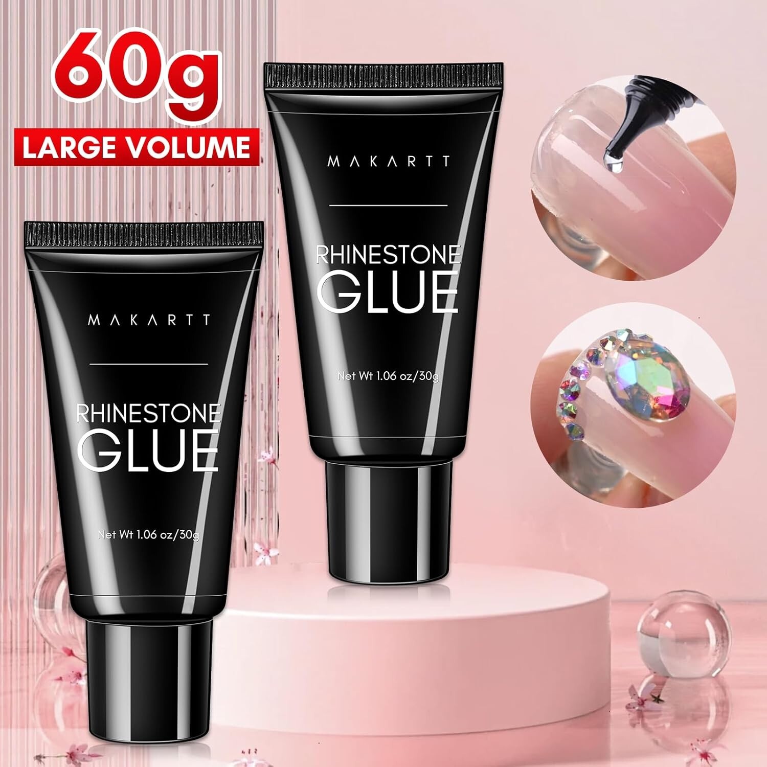 Odor-Free 60ml Nail Rhinestone Glue – Perfect for All Nail Embellishments