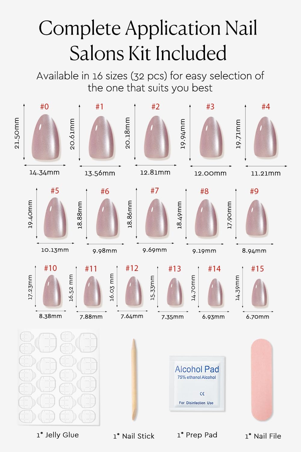 AZUREBEAUTY Short Almond Nails Dusty Mauve Cat Eye