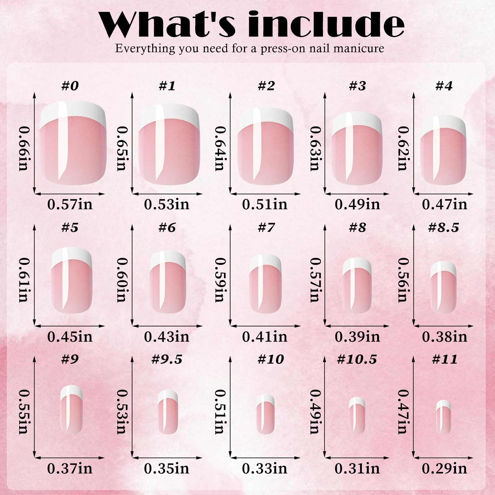 AddFavor White French Tip Press on Nails Short – 240pcs Pink Short,