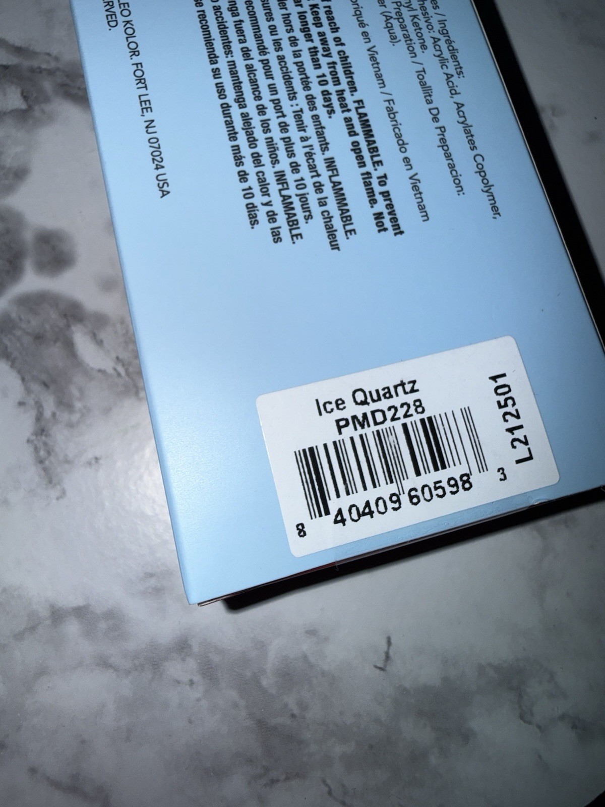 New Kleo Kolor Press-On Gel Nails – Ice Quartz – Long Square