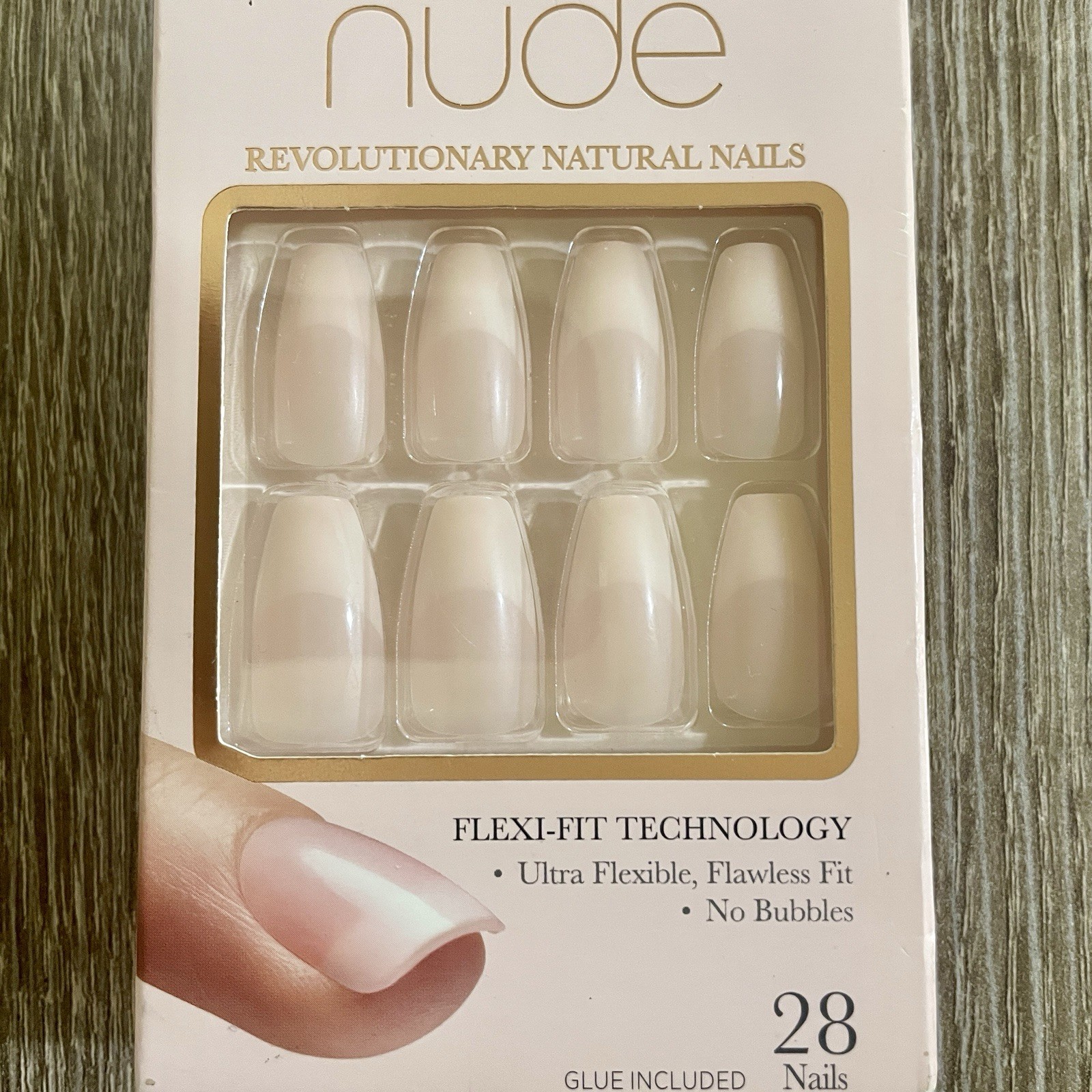 KISS Salon Acrylic French Nude Natural Nails – Medium Length