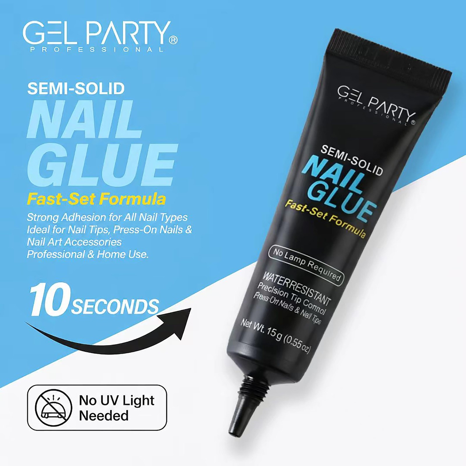 GELPARTY Semi Solid Nail Glue 15g for Press On Nails – Super Strong Nail Glue…