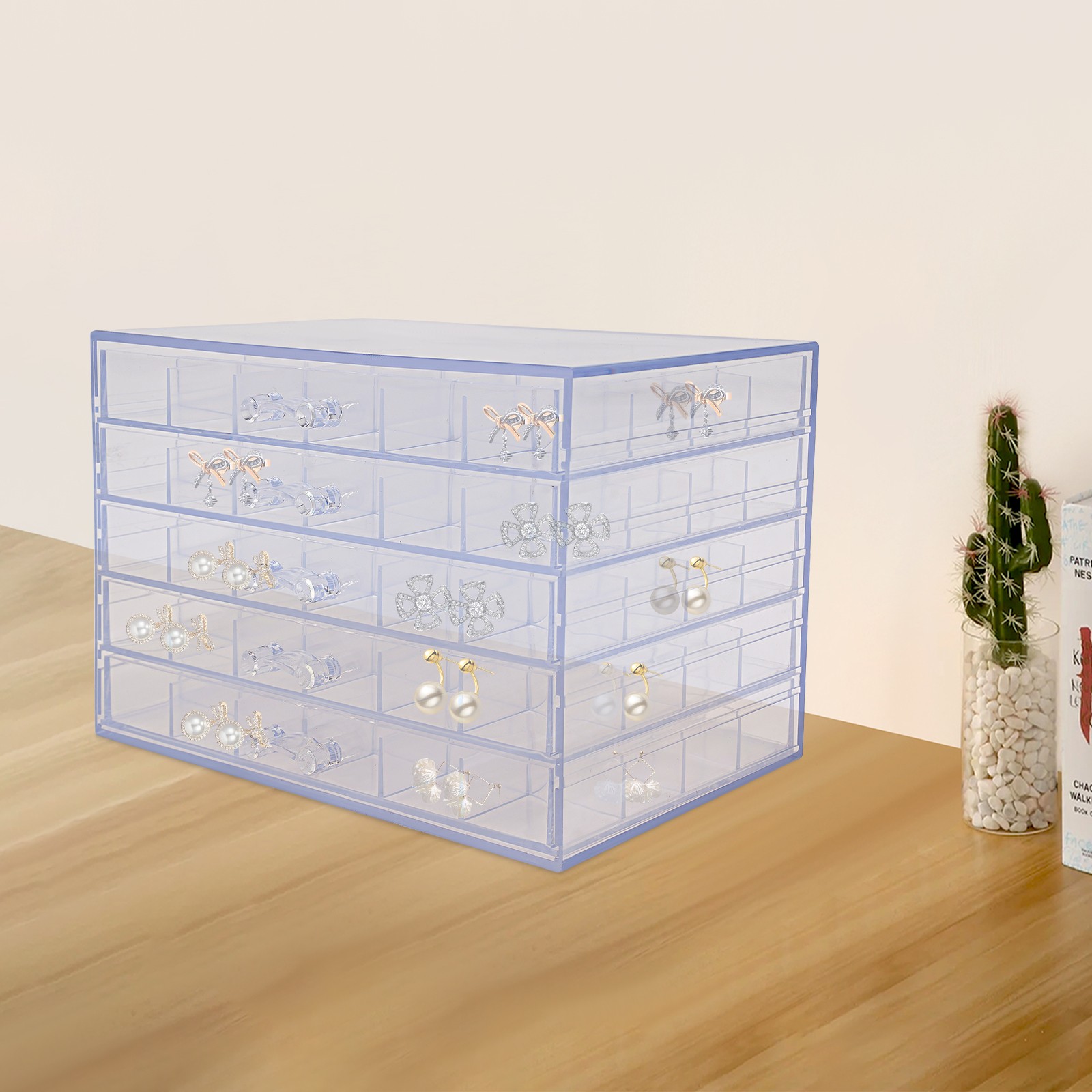 5 Layers 120 Grids Nail Art Supplies Display Case Organizer Nail Art Storage Box