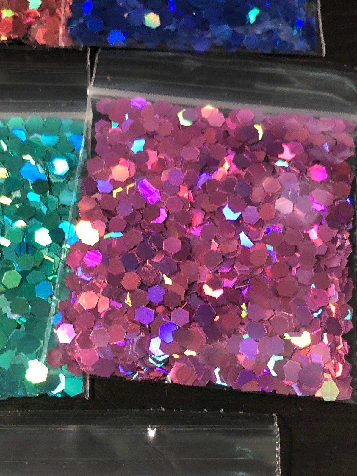 Solvent Resistant 3MM HEXGON Shape Holographic You Choose Color Nail US Seller