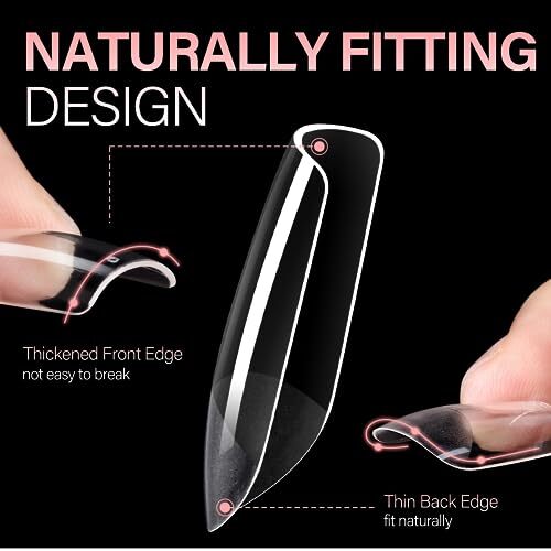 Nail Tips Soft Gel Full Cover Clear Gelly Nail Tips Half Matte Short Square