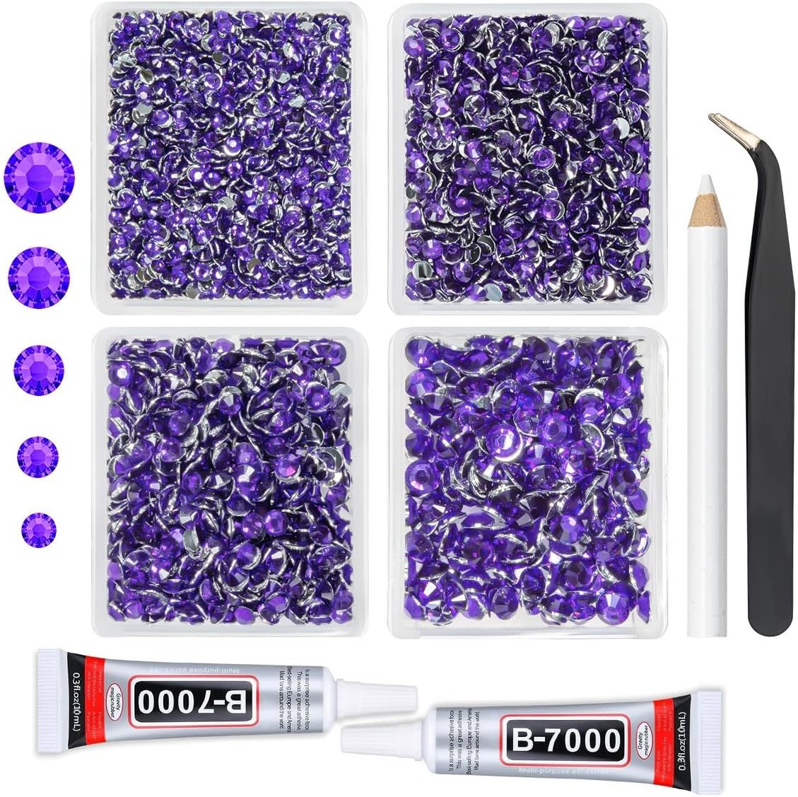 Sapphire Blue AB Resin Rhinestones W B7000 Jewelry Glue for Bedazzling Crafting