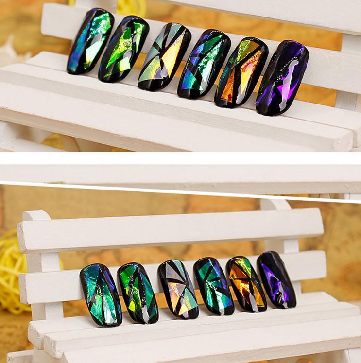 BROKEN GLASS NAIL FOIL 18 Colours NAILS EFFECT Stickers Shattered Angel Paper UK
