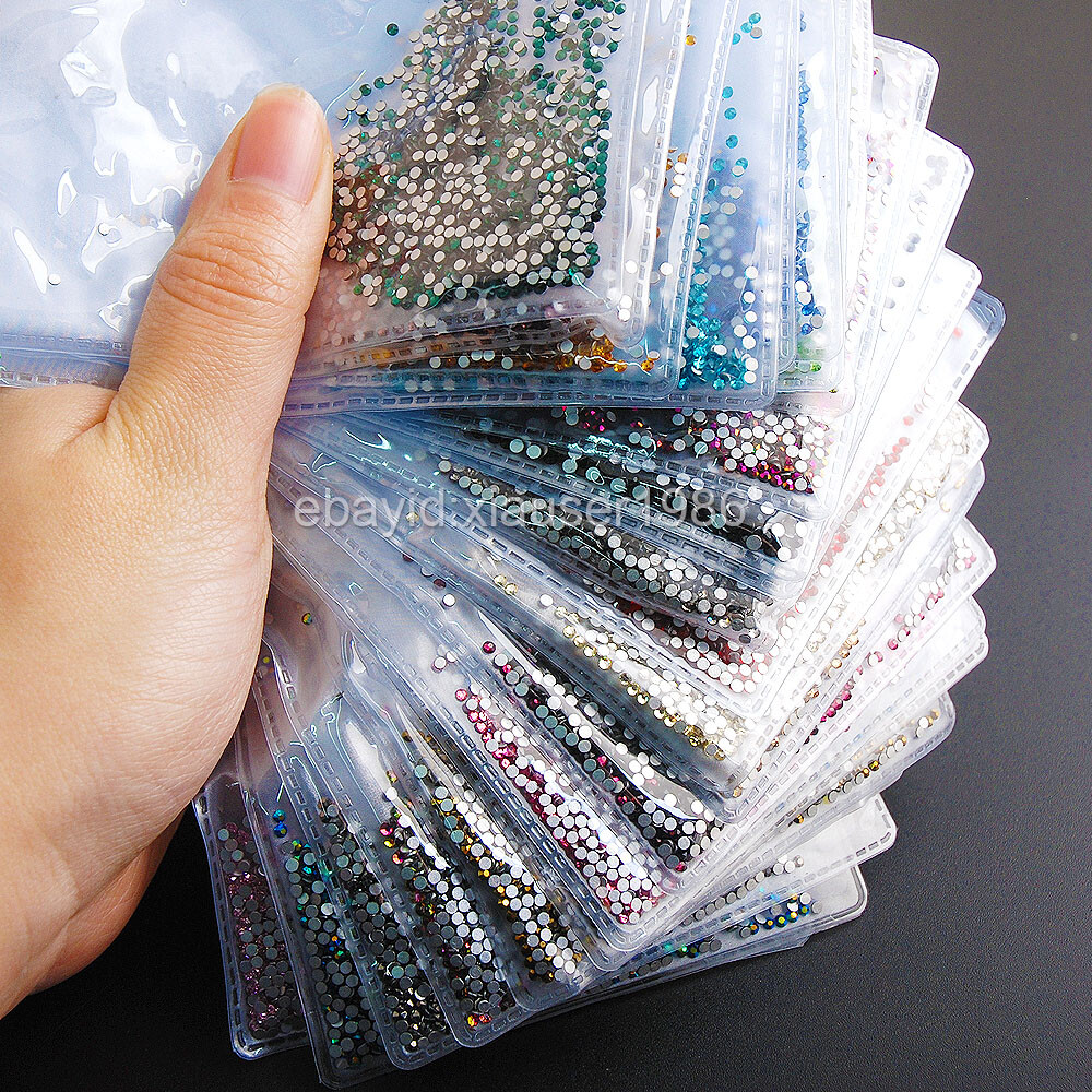1440pcs (ss4 1.6mm) Glitter Nail Art Rhinestone Flatback Crystal Nail Decoration