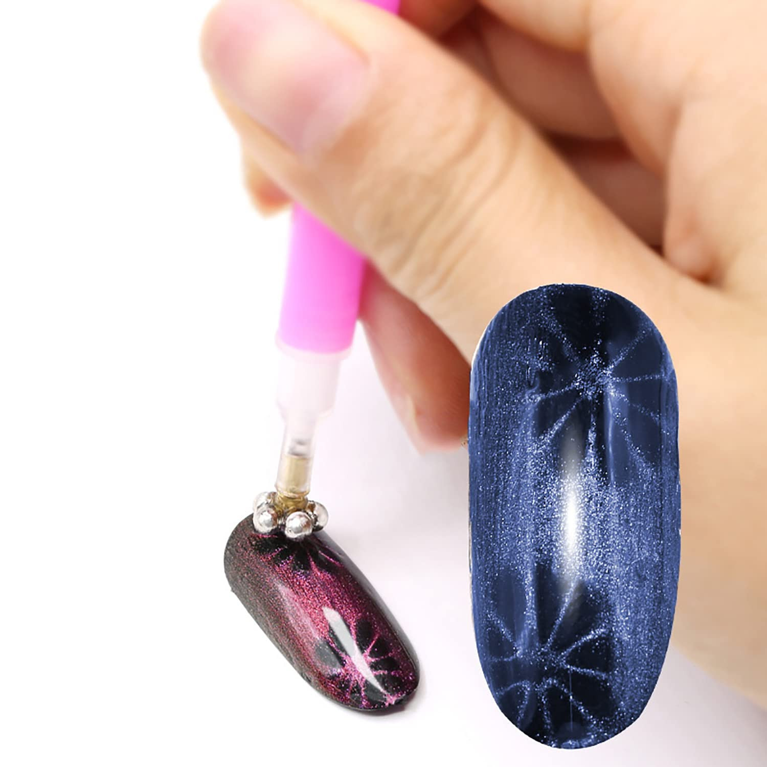 3Pcs Nail Magnet 3D Cat Eye Magnet for Nails Dual-Ended Magnetic Stand Nail Poli