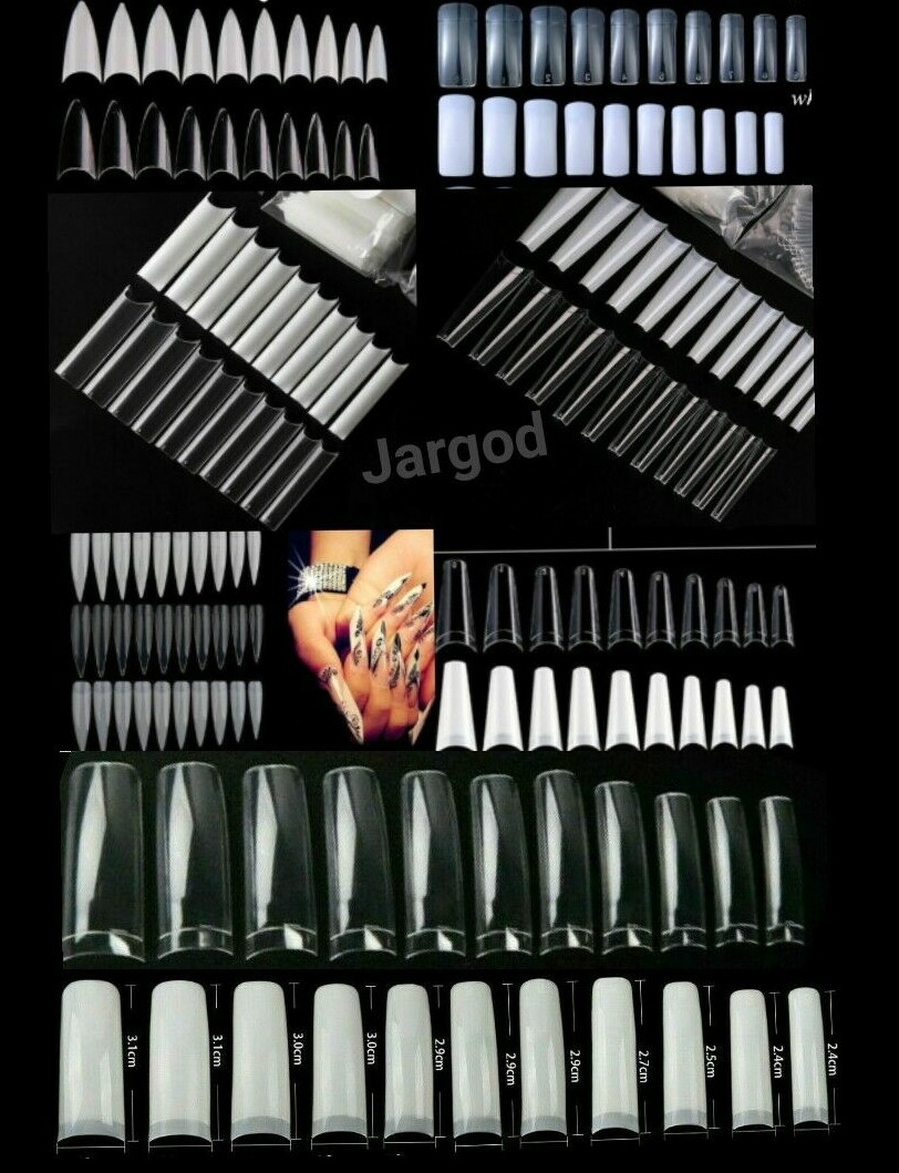 100pc XXL C Curve/Stiletto/French Square/Flat French Coffin Fake False Nail Tips