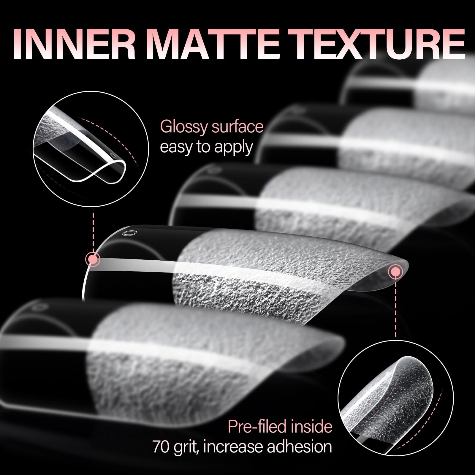 AILLSA Short Square Nail Tips – Half Matte False Square,