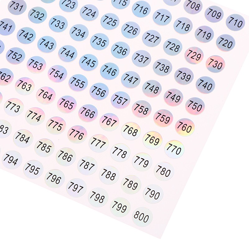 1-1000 Round Waterproof Nail Number Sticker Digital Label Self Adhesive Numbers
