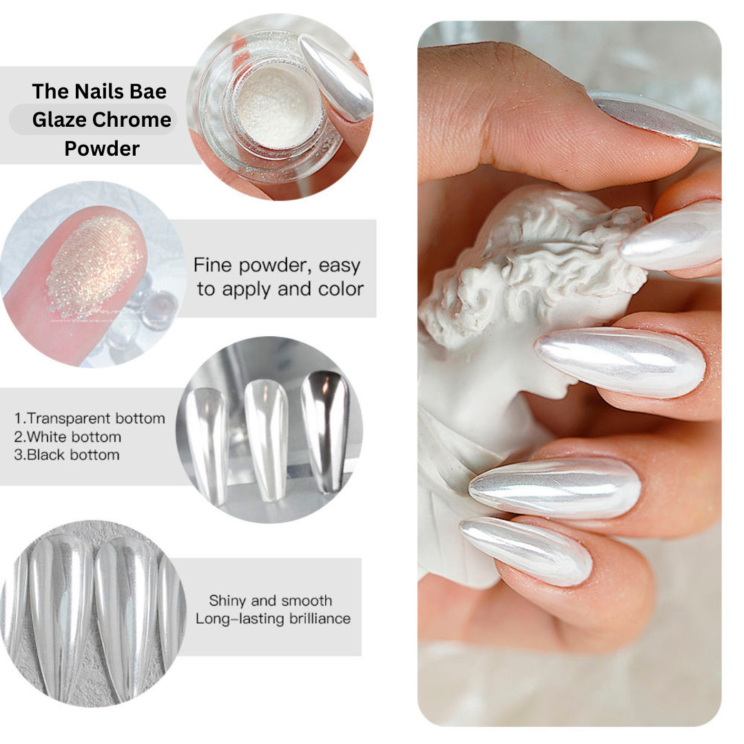 Glaze Chrome Powder, White Pearl Chrome, Chrome Powder, White Pearl Chrome