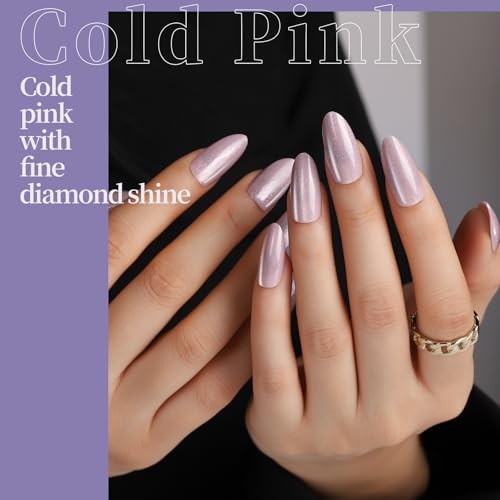 Press On Nails Almond, 6 Colors Cat Eye Press On cat eye/chrome/french tip