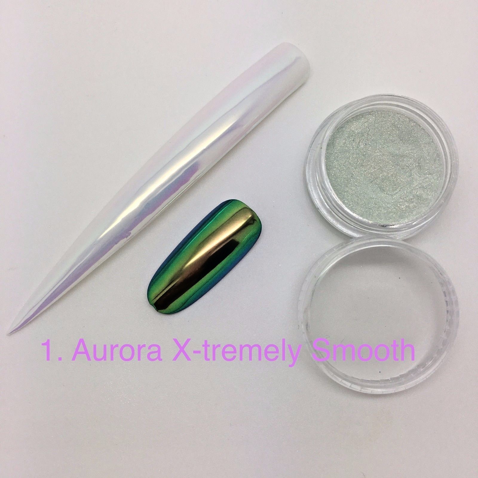 AURORA extra smooth UNICORN Nail Powder 4 colours CHROME Mirror Effect Nails UK