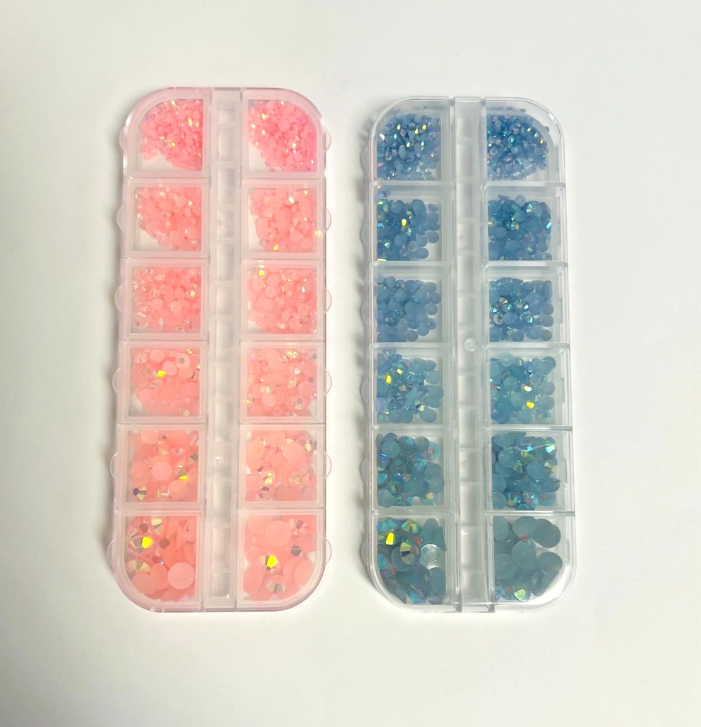 Multicolor Resin Rhinestones Flat Back Round Jewelry Crafting Gems Multipack Kit