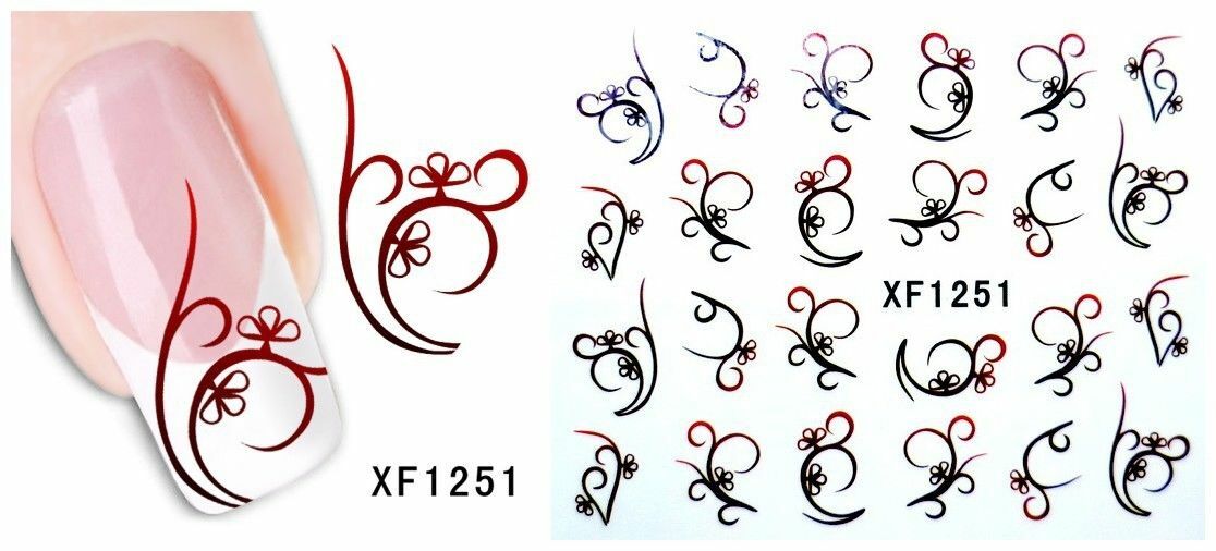 Nail Art Water Transfer Sticker Decal Stickers Pretty Flower XF1251
