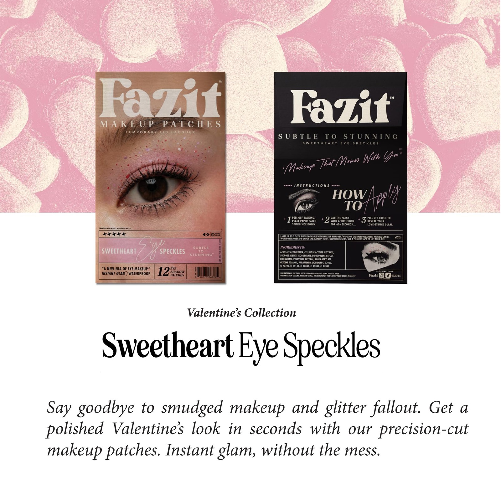 Sweetheart Eye Speckles Makeup Patches Glitter Face Accessories Set New