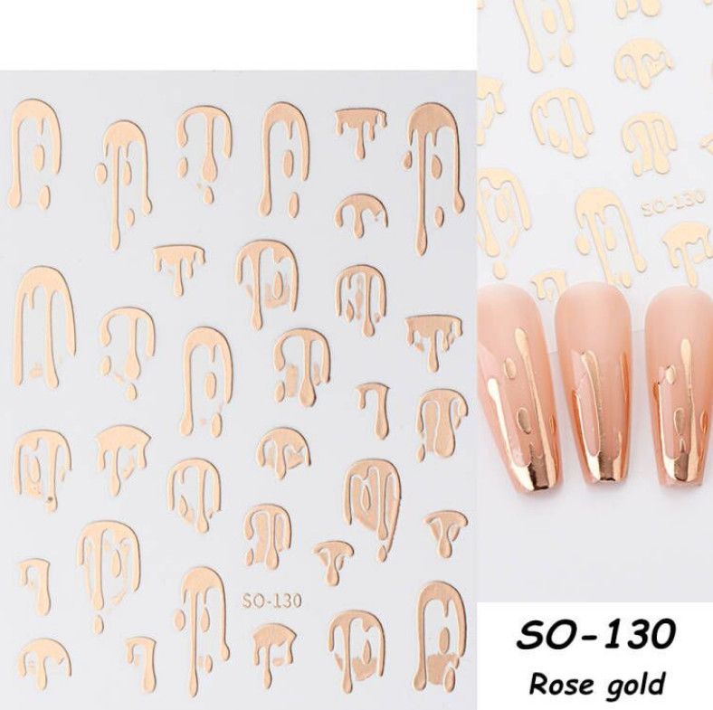 3D Nail Stickers Water Drop Flame Nail Art Decoration Stickers Decals SO130 NS39