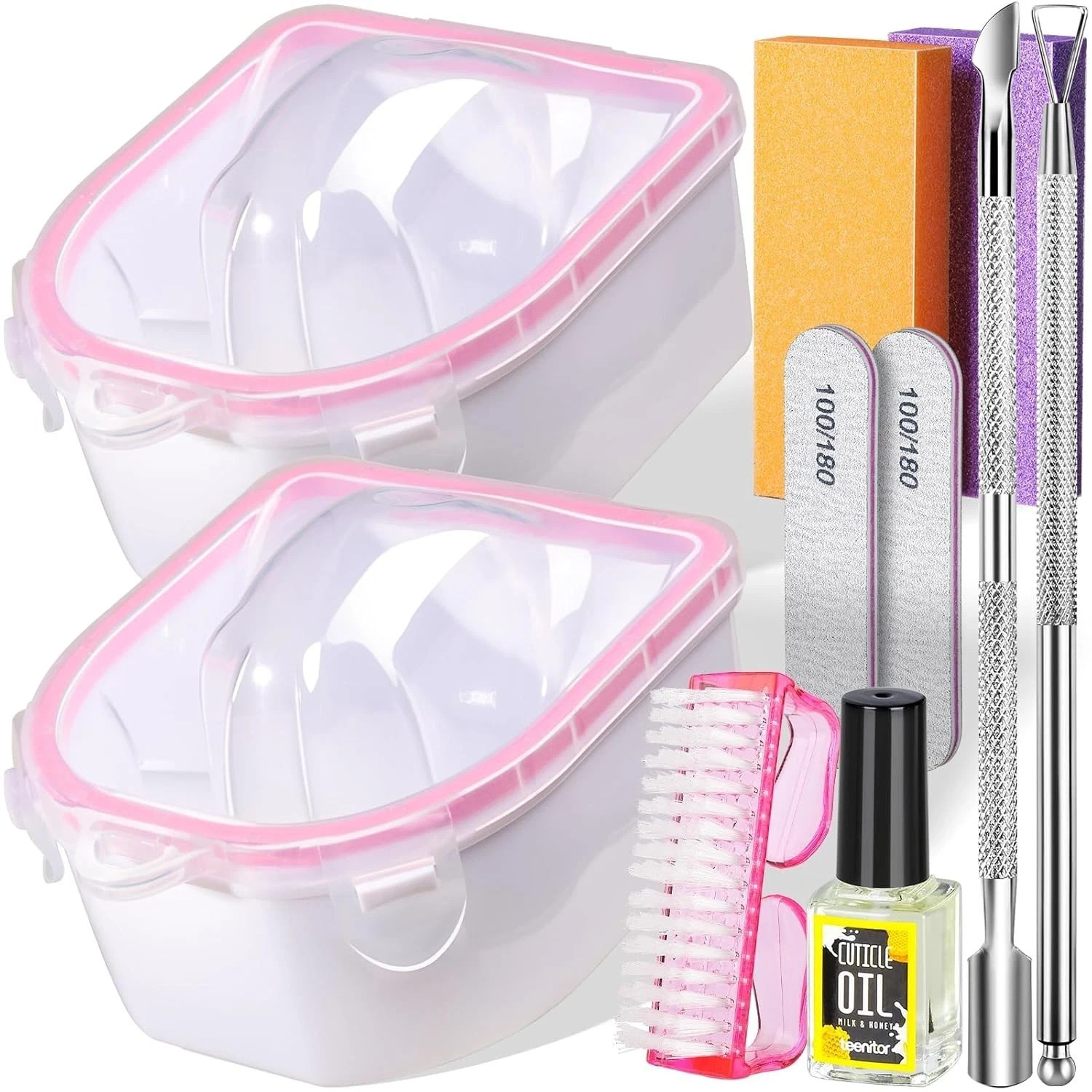 10Pcs Nail Soaking Bowl Kit 2 Soak off Bowl Nail Soaking Bowl Acetone Proof Soak