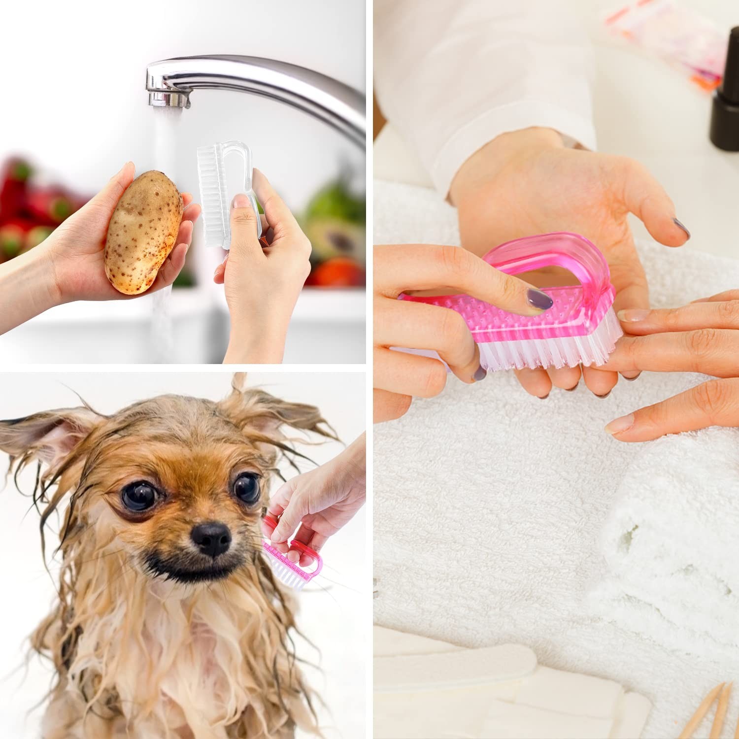 Handle Grip Nail Brush – 4 Pack, Color-17