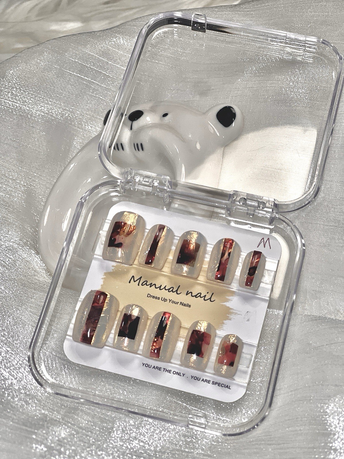 Fall Amber Press On Nails-short Square size M