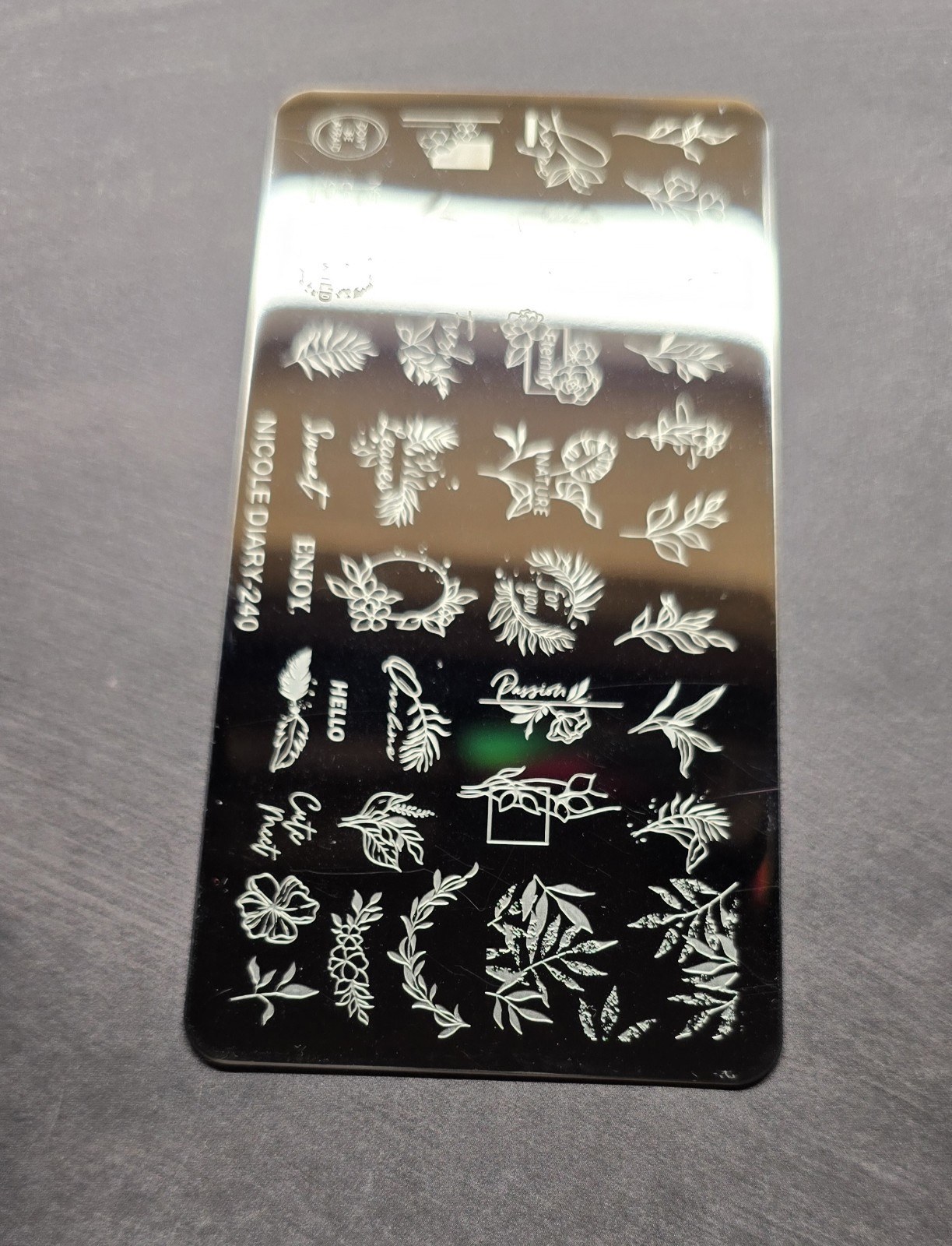 Nicole Diary 240 Nail Stamp Plate Flower Leaf Leaves Nature Eternity Sweet Wild