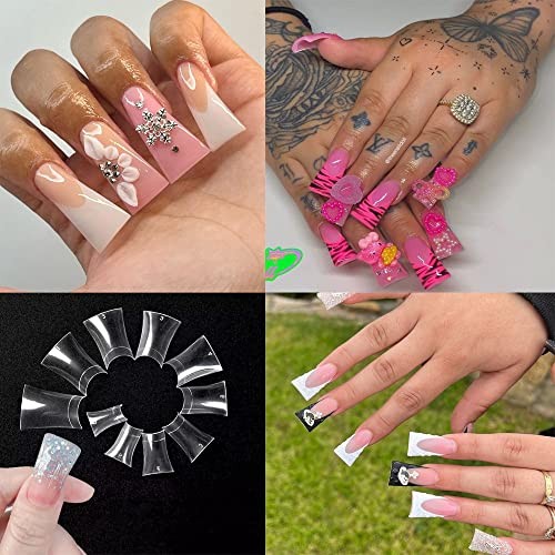 Duck Nail Tips 500PCS，SITELENABY Clear Duck Feet Flare 500pcs Duck nail tips