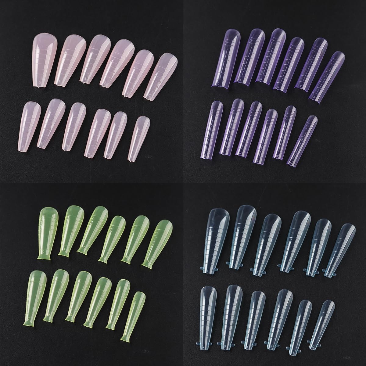 12 Grids Dual Forms Nail Extension Mold, Colorful Quick Building