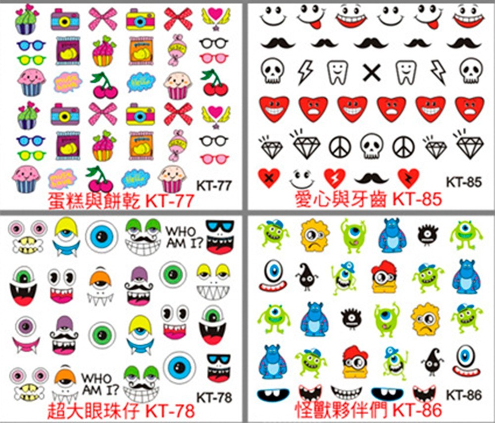 LOT 805PCS Nail Art Stickers Waterproof Cartoons Kids Minions Animal Halloween