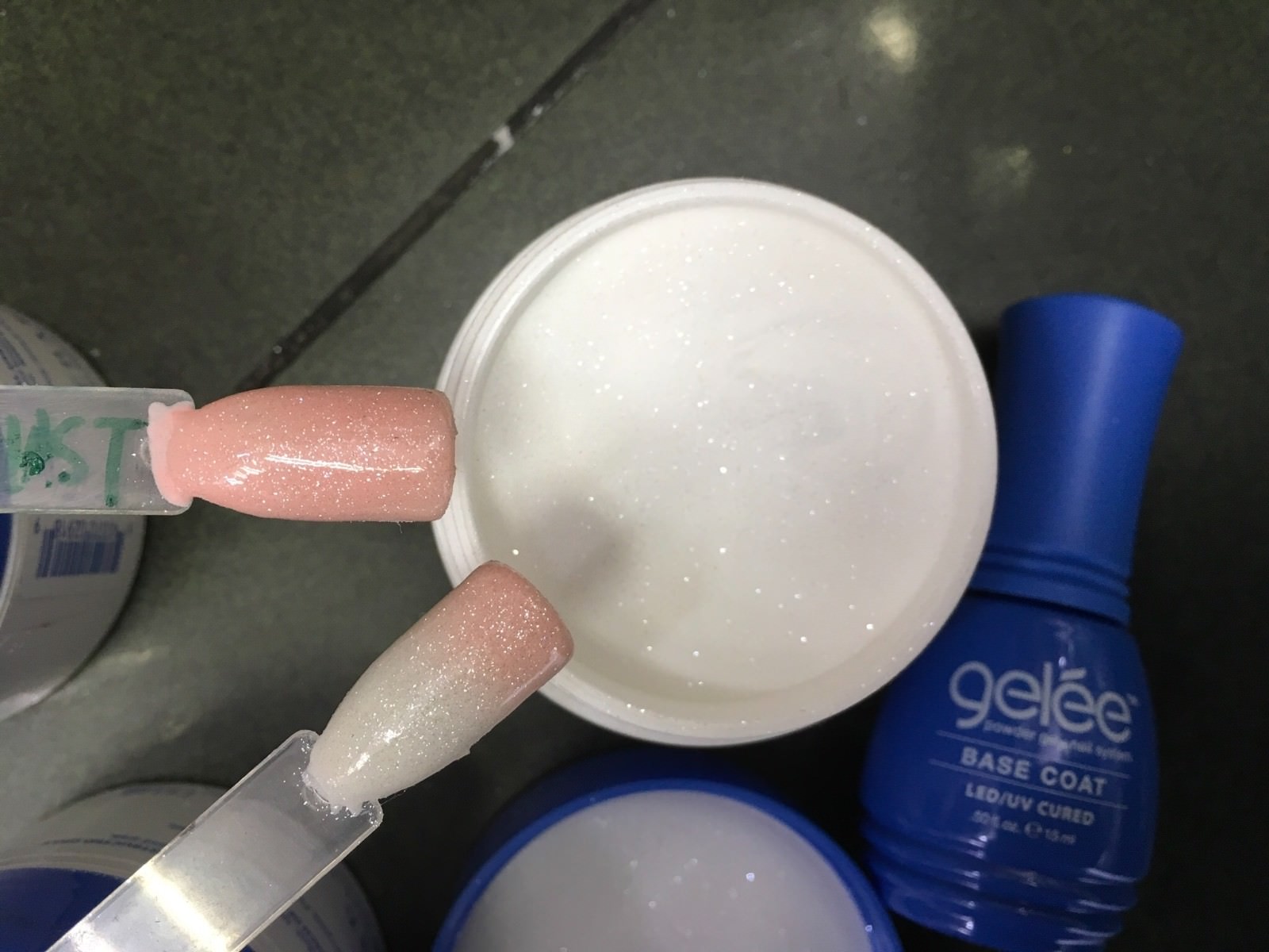 LeChat Gelee Stardust Powder Gel- Stardust 2oz/60gm #GLSP01 +base Gel