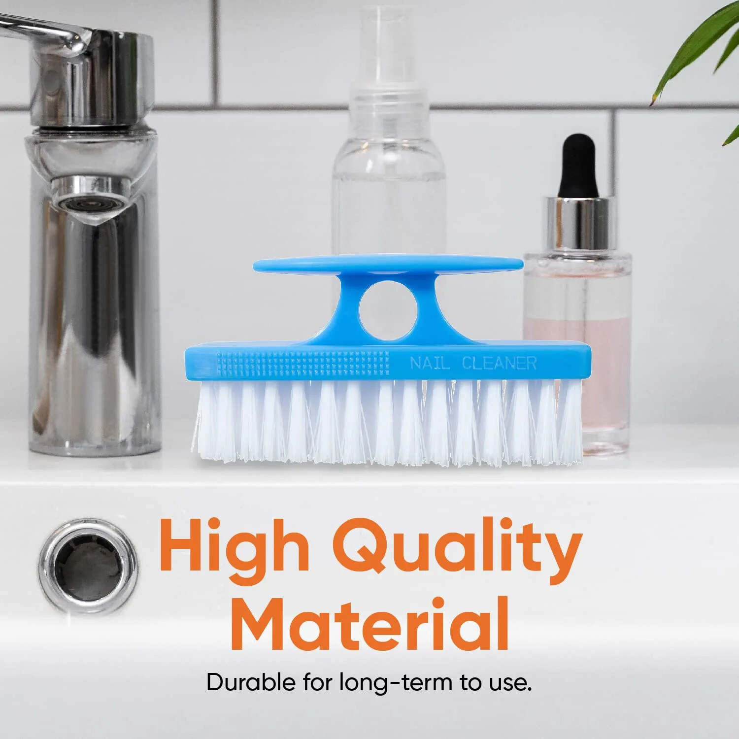 Superio Nail Brush Set 3 Pack Cleaner with Handle Durable Brush Scrubber – Blue