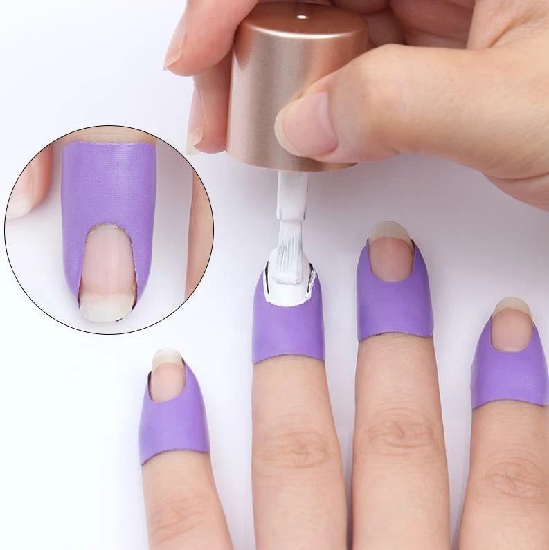 4 PACKS of 10 Nail Peel Off Sticker For Polish Skin Guard U-Shaped