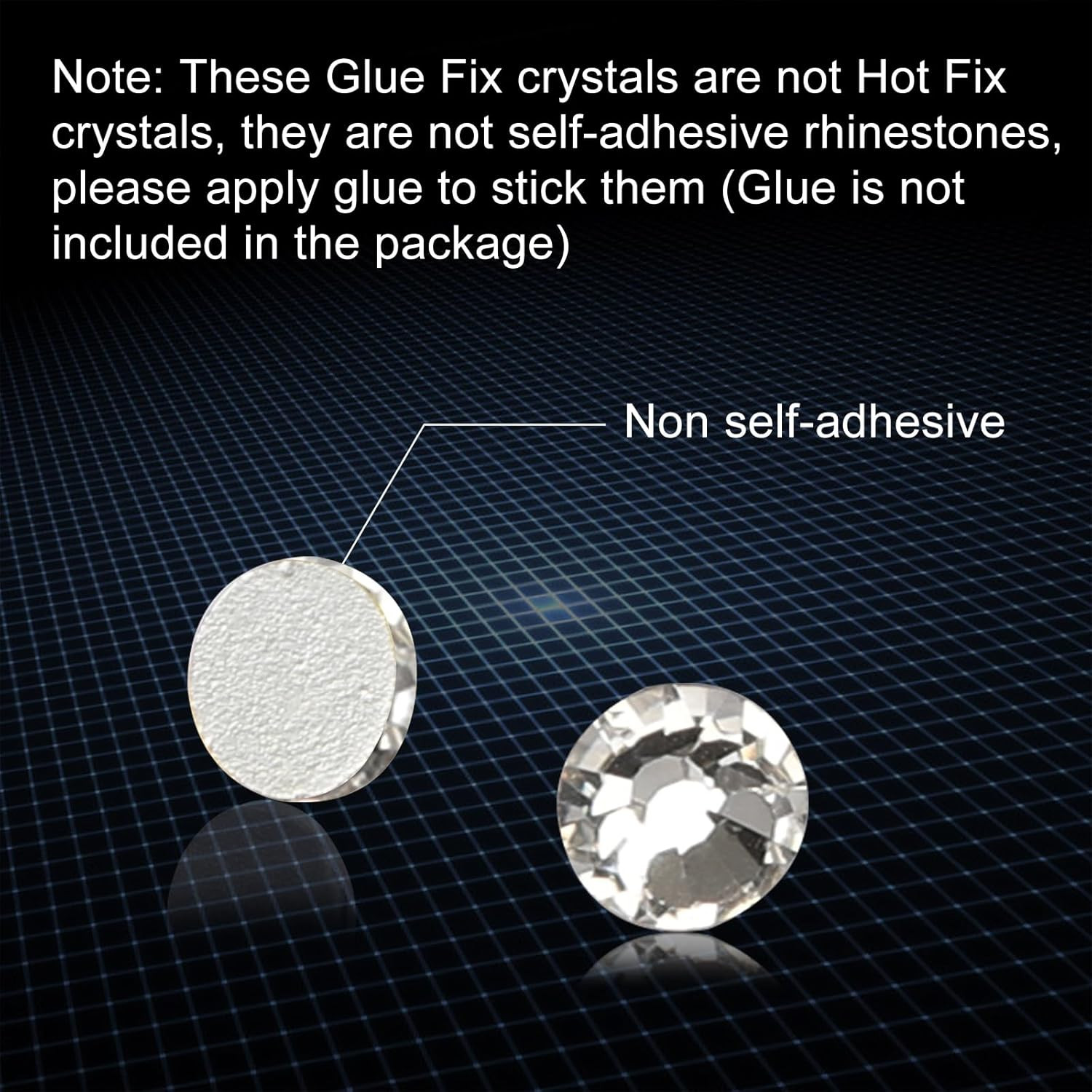 1440Pcs Glue Fix Crystal Flatback Rhinestones Glass Diamantes Gems for Nail Art