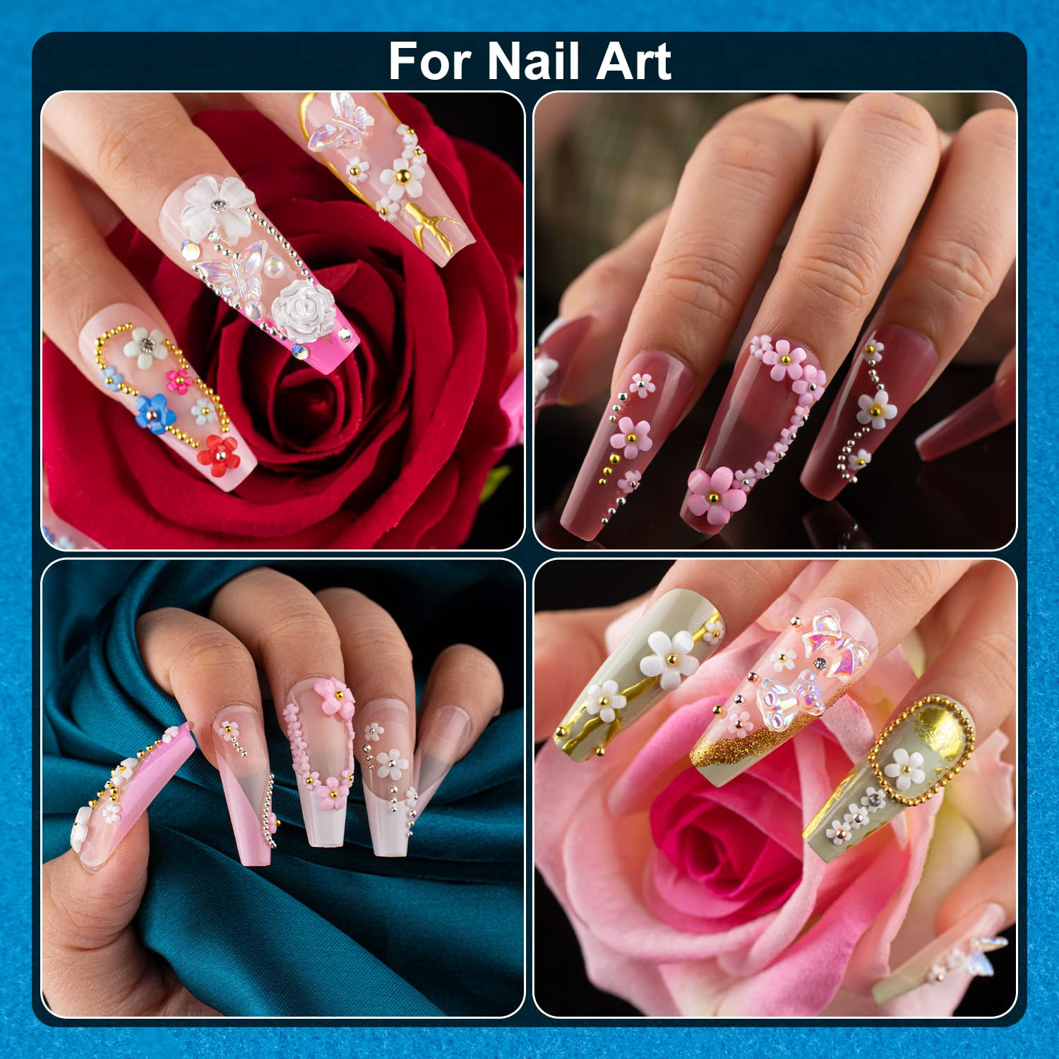 Nail Art Rhinestone Glue Gel&2 Boxes 3D Charms Accessories Kit 1, 1 Pc of 15Ml R