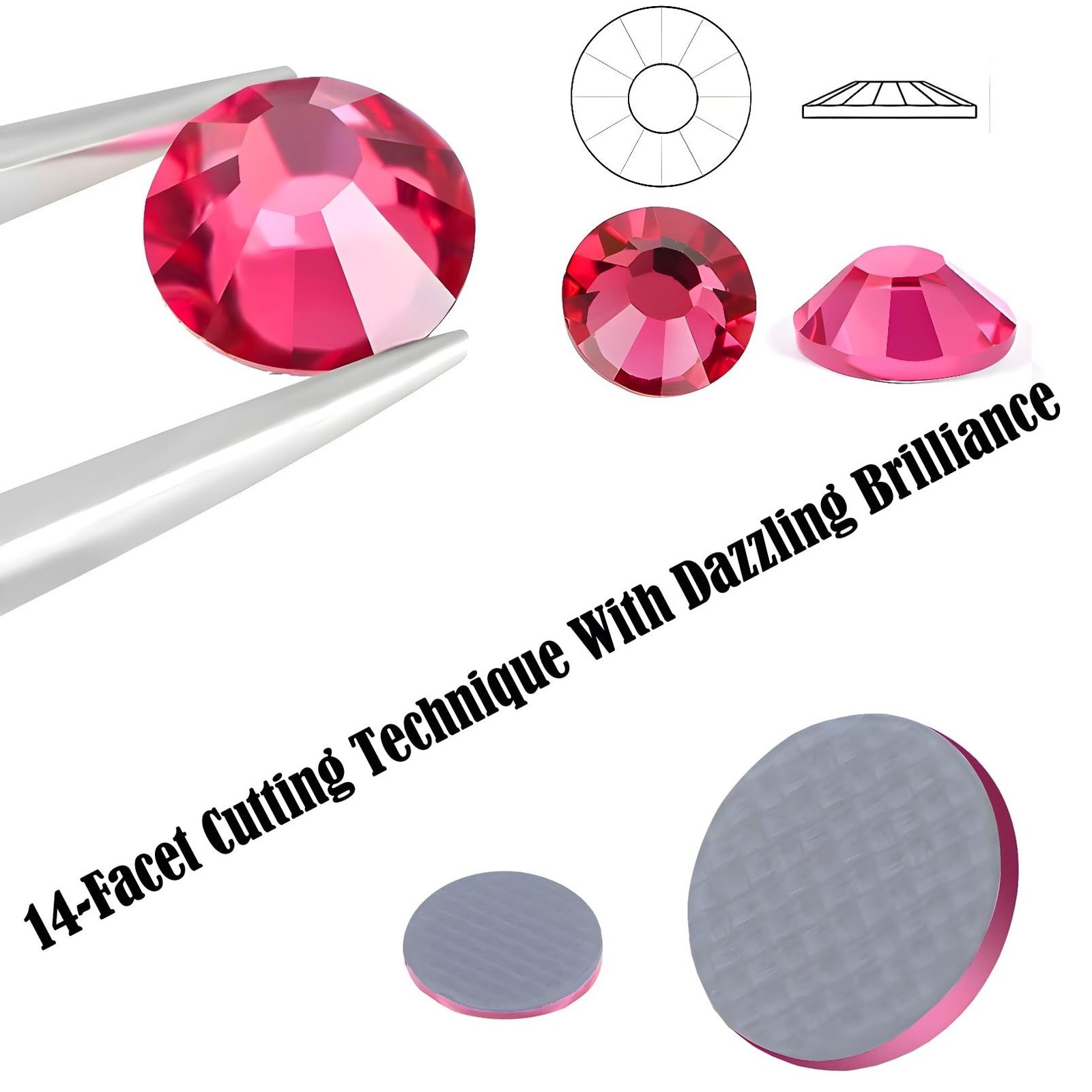 Hotfix Rhinestones Flatback Glass Rhinestone 1440PCS SS16 3.7-3.9MM Round Gem…