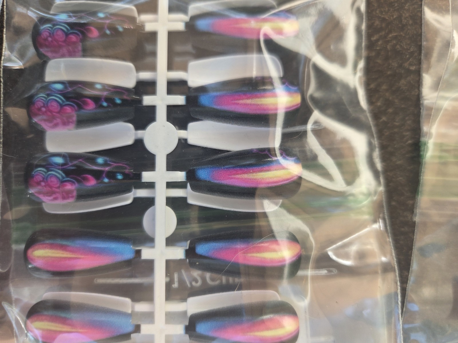 Assorted Press-On Nails Medium Handmade Multicolor Plastic
