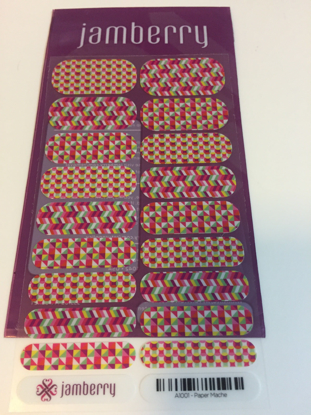 Jamberry Vinyl Nail Wraps ~ Full Sheet ~ Paper Mache ~ Retired (New)