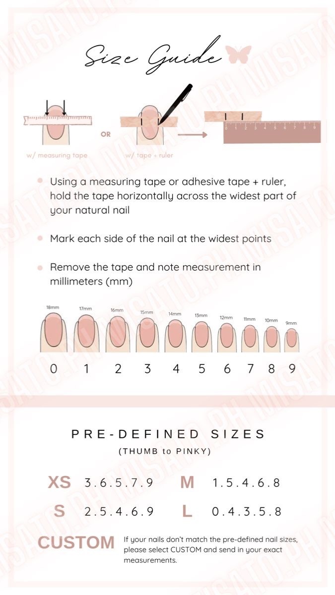 Press on Nails Handmade Various Sizes & Designs