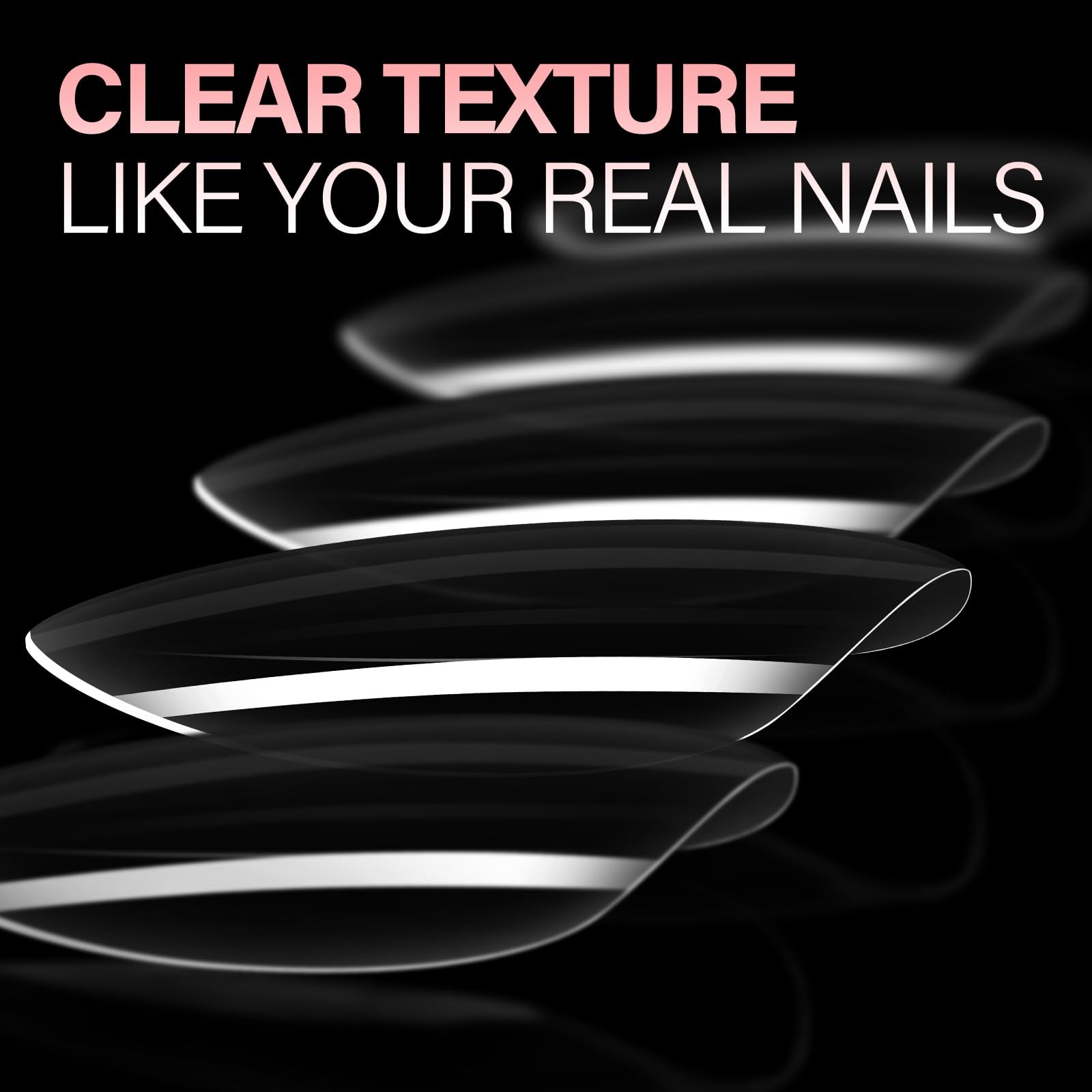 AILLSA Medium Almond Nail Tips 216PCS Clear Gelly Tips for DIY