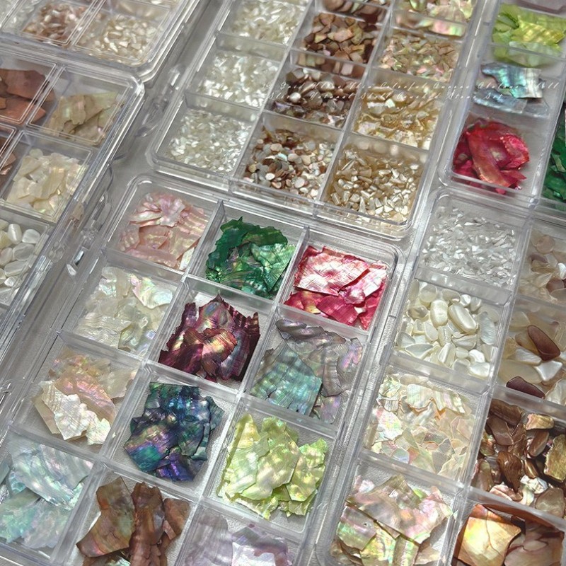 1 Box Thin Natural Shell Fragments Handmade DIY Materials Nail Art Accessories