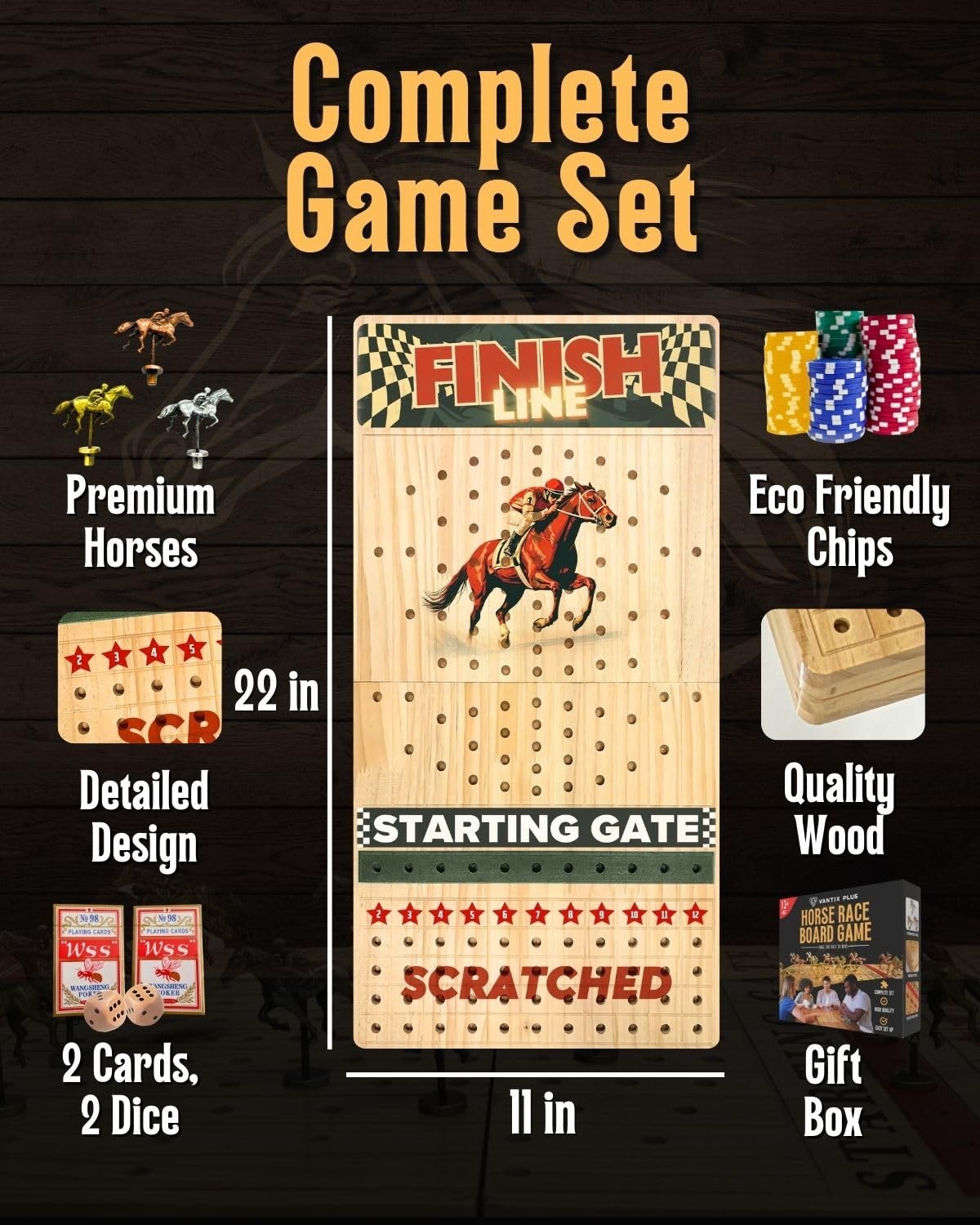 Horse Racing Board Game – Large 22 Inches Folding Race Board…