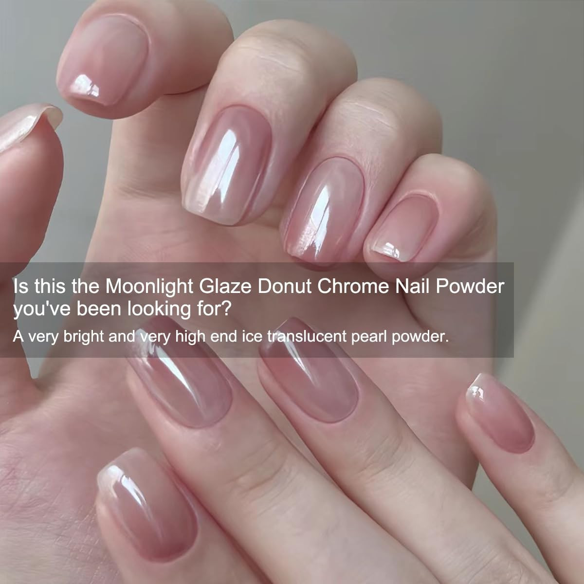 2Pcs Moonlight White Chrome Nail Powder, Aurora Pearl Chrome Nail Powder Magic C