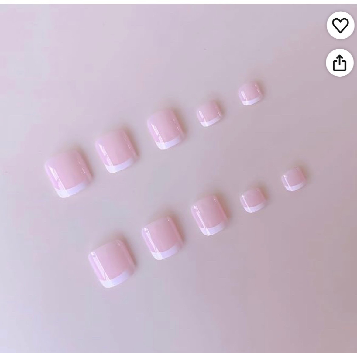 NHIXK 60PCS French Tip Press On Nails & Toenails Set Square Full Cover Manicure