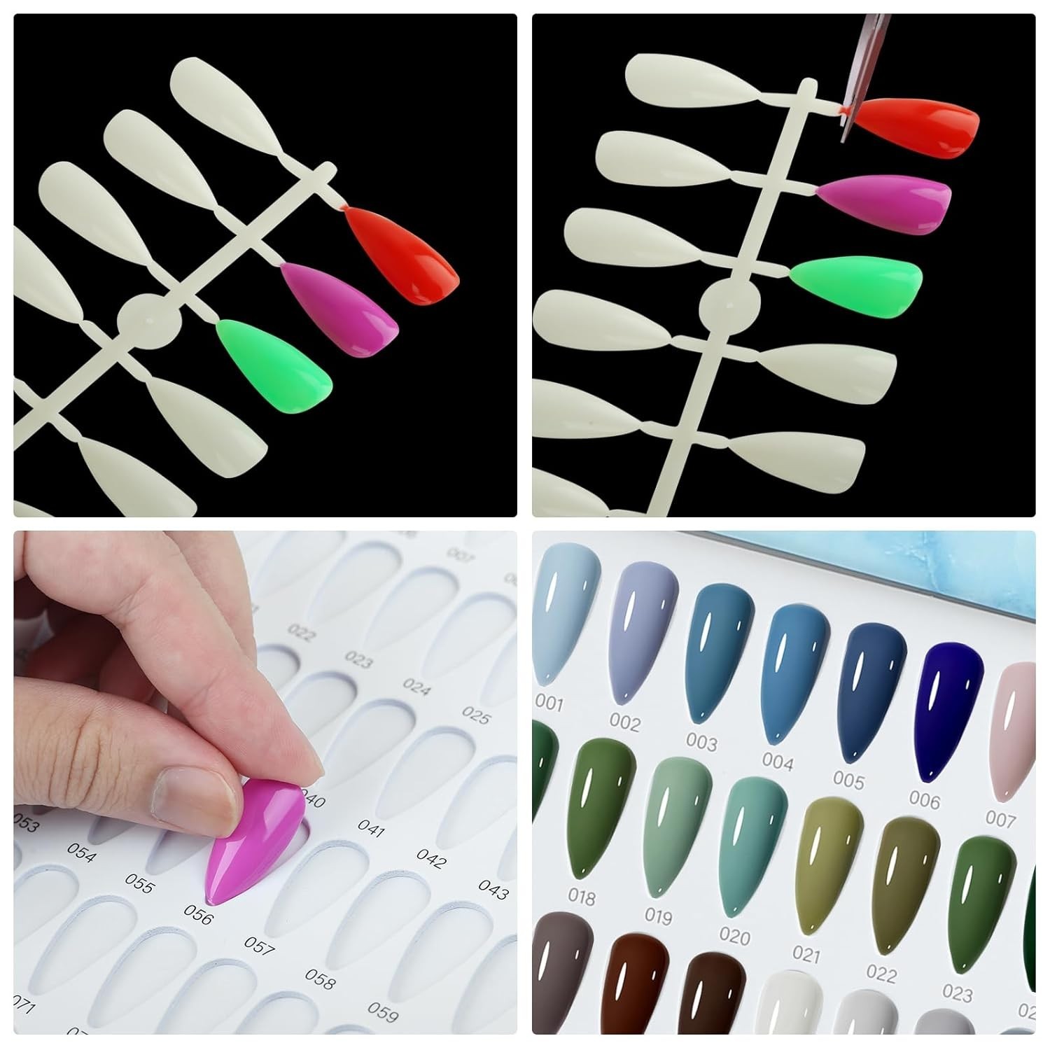 320 Nail Color Book,With 480 Flase Tips & 1-400 Number Sticker Labels,Leather Pr