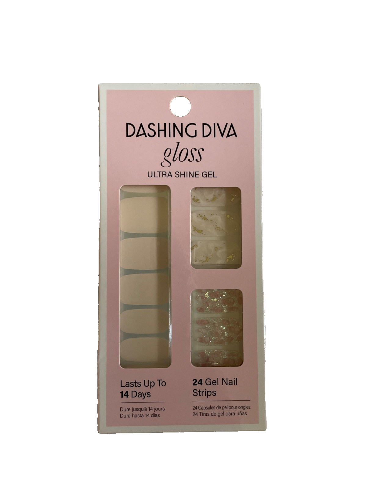 Dashing Diva Gloss Ultra Shine Gel Nails Glitter Strips Kit Crystal Clear NIB
